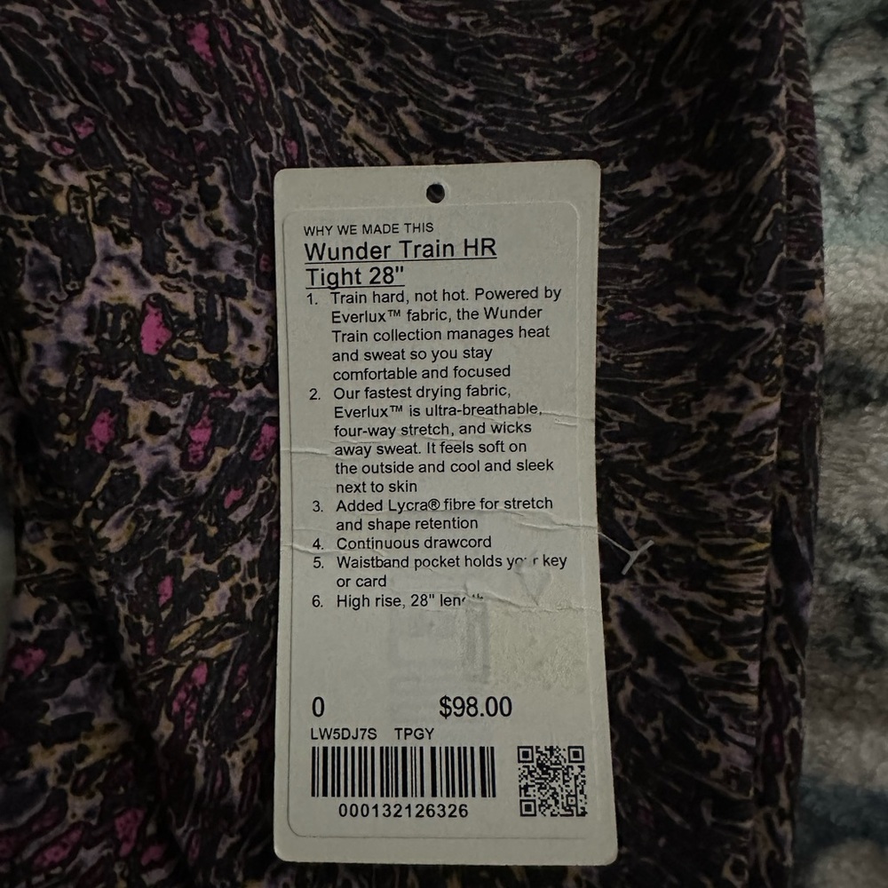 Lululemon wunder train size 0